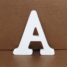 Load image into Gallery viewer, 1pc 8cm A-Z 0-9 White Wooden Letters English Alphabet Number Free Standing Personalised Name Design Art Craft Wedding Home Decor