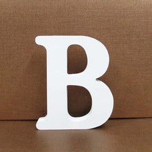 Load image into Gallery viewer, 1pc 8cm A-Z 0-9 White Wooden Letters English Alphabet Number Free Standing Personalised Name Design Art Craft Wedding Home Decor