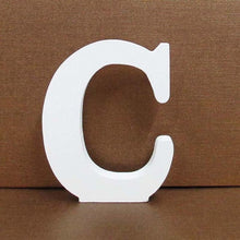 Load image into Gallery viewer, 1pc 8cm A-Z 0-9 White Wooden Letters English Alphabet Number Free Standing Personalised Name Design Art Craft Wedding Home Decor