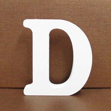 Load image into Gallery viewer, 1pc 8cm A-Z 0-9 White Wooden Letters English Alphabet Number Free Standing Personalised Name Design Art Craft Wedding Home Decor