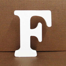 Load image into Gallery viewer, 1pc 8cm A-Z 0-9 White Wooden Letters English Alphabet Number Free Standing Personalised Name Design Art Craft Wedding Home Decor