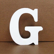 Load image into Gallery viewer, 1pc 8cm A-Z 0-9 White Wooden Letters English Alphabet Number Free Standing Personalised Name Design Art Craft Wedding Home Decor
