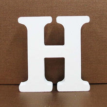 Load image into Gallery viewer, 1pc 8cm A-Z 0-9 White Wooden Letters English Alphabet Number Free Standing Personalised Name Design Art Craft Wedding Home Decor