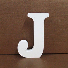 Load image into Gallery viewer, 1pc 8cm A-Z 0-9 White Wooden Letters English Alphabet Number Free Standing Personalised Name Design Art Craft Wedding Home Decor
