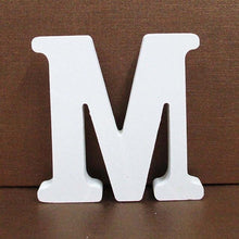 Load image into Gallery viewer, 1pc 8cm A-Z 0-9 White Wooden Letters English Alphabet Number Free Standing Personalised Name Design Art Craft Wedding Home Decor