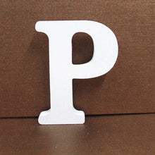Load image into Gallery viewer, 1pc 8cm A-Z 0-9 White Wooden Letters English Alphabet Number Free Standing Personalised Name Design Art Craft Wedding Home Decor