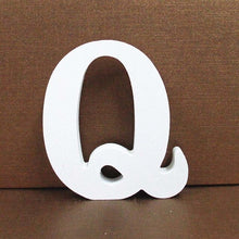 Load image into Gallery viewer, 1pc 8cm A-Z 0-9 White Wooden Letters English Alphabet Number Free Standing Personalised Name Design Art Craft Wedding Home Decor