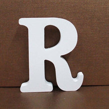 Load image into Gallery viewer, 1pc 8cm A-Z 0-9 White Wooden Letters English Alphabet Number Free Standing Personalised Name Design Art Craft Wedding Home Decor
