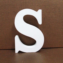 Load image into Gallery viewer, 1pc 8cm A-Z 0-9 White Wooden Letters English Alphabet Number Free Standing Personalised Name Design Art Craft Wedding Home Decor
