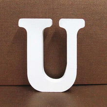 Load image into Gallery viewer, 1pc 8cm A-Z 0-9 White Wooden Letters English Alphabet Number Free Standing Personalised Name Design Art Craft Wedding Home Decor