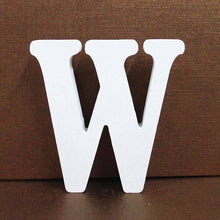 Load image into Gallery viewer, 1pc 8cm A-Z 0-9 White Wooden Letters English Alphabet Number Free Standing Personalised Name Design Art Craft Wedding Home Decor