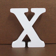 Load image into Gallery viewer, 1pc 8cm A-Z 0-9 White Wooden Letters English Alphabet Number Free Standing Personalised Name Design Art Craft Wedding Home Decor