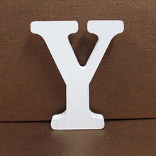 Load image into Gallery viewer, 1pc 8cm A-Z 0-9 White Wooden Letters English Alphabet Number Free Standing Personalised Name Design Art Craft Wedding Home Decor