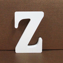 Load image into Gallery viewer, 1pc 8cm A-Z 0-9 White Wooden Letters English Alphabet Number Free Standing Personalised Name Design Art Craft Wedding Home Decor