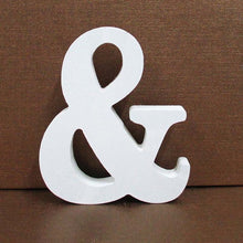 Load image into Gallery viewer, 1pc 8cm A-Z 0-9 White Wooden Letters English Alphabet Number Free Standing Personalised Name Design Art Craft Wedding Home Decor