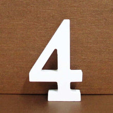 Load image into Gallery viewer, 1pc 8cm A-Z 0-9 White Wooden Letters English Alphabet Number Free Standing Personalised Name Design Art Craft Wedding Home Decor