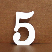 Load image into Gallery viewer, 1pc 8cm A-Z 0-9 White Wooden Letters English Alphabet Number Free Standing Personalised Name Design Art Craft Wedding Home Decor