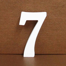Load image into Gallery viewer, 1pc 8cm A-Z 0-9 White Wooden Letters English Alphabet Number Free Standing Personalised Name Design Art Craft Wedding Home Decor