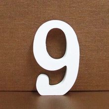 Load image into Gallery viewer, 1pc 8cm A-Z 0-9 White Wooden Letters English Alphabet Number Free Standing Personalised Name Design Art Craft Wedding Home Decor
