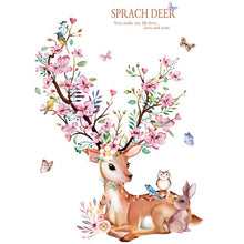 Load image into Gallery viewer, [SHIJUEHEZI] Deer Rabbit Animal Wall Stickers PVC Material DIY Flowers Wall Decals for Kids Rooms Baby Bedroom Decoration